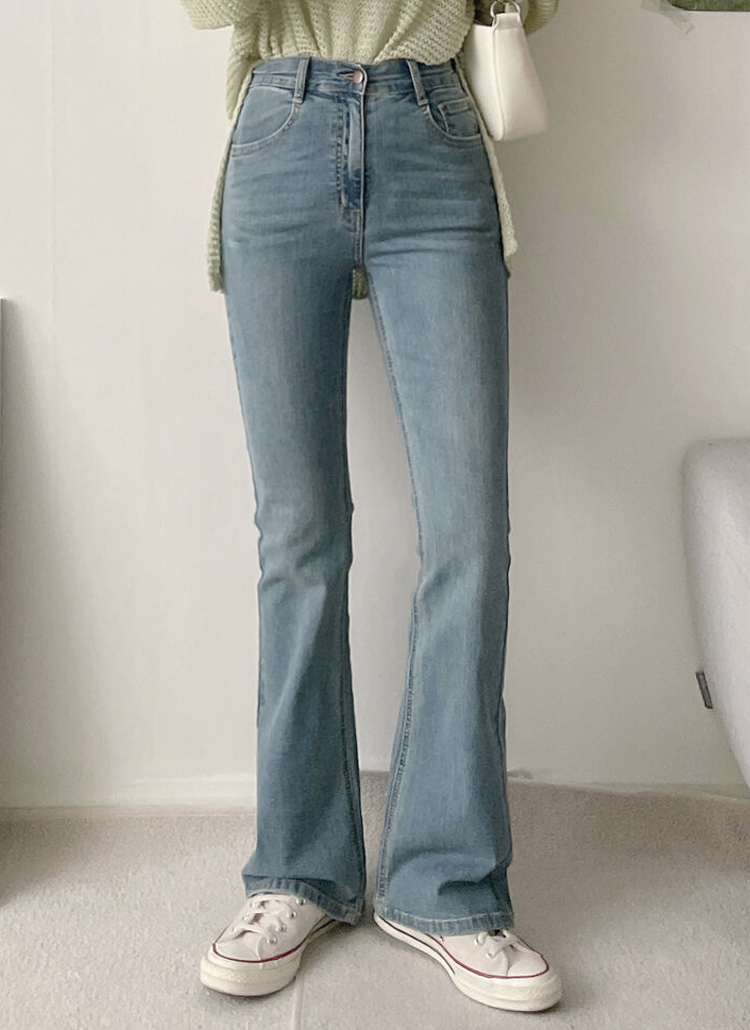 ハイウエストフレアデニムパンツ | レディースファッション通販 - DHOLIC