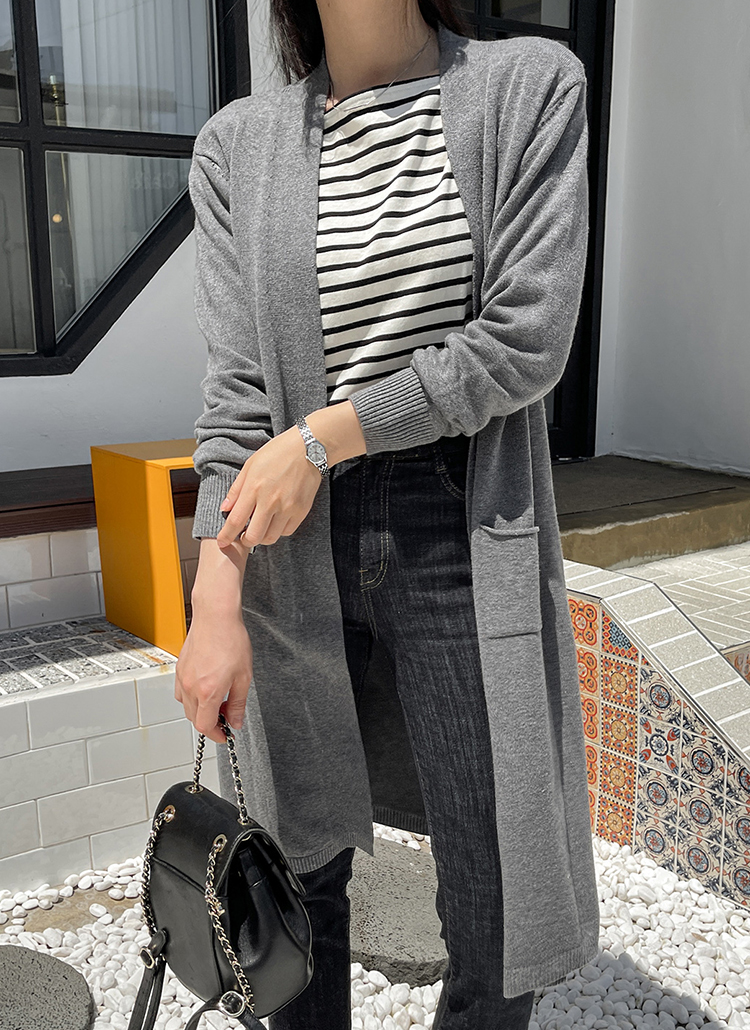 ツーポケットオープンロングカーディガン レディースファッション通販 Dholic
