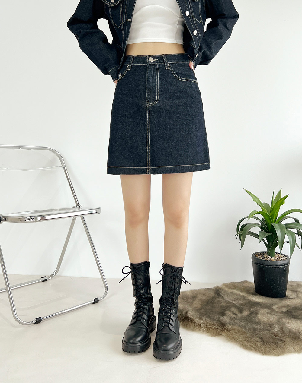 デニムジャケット＆ミニスカートセット・p283792