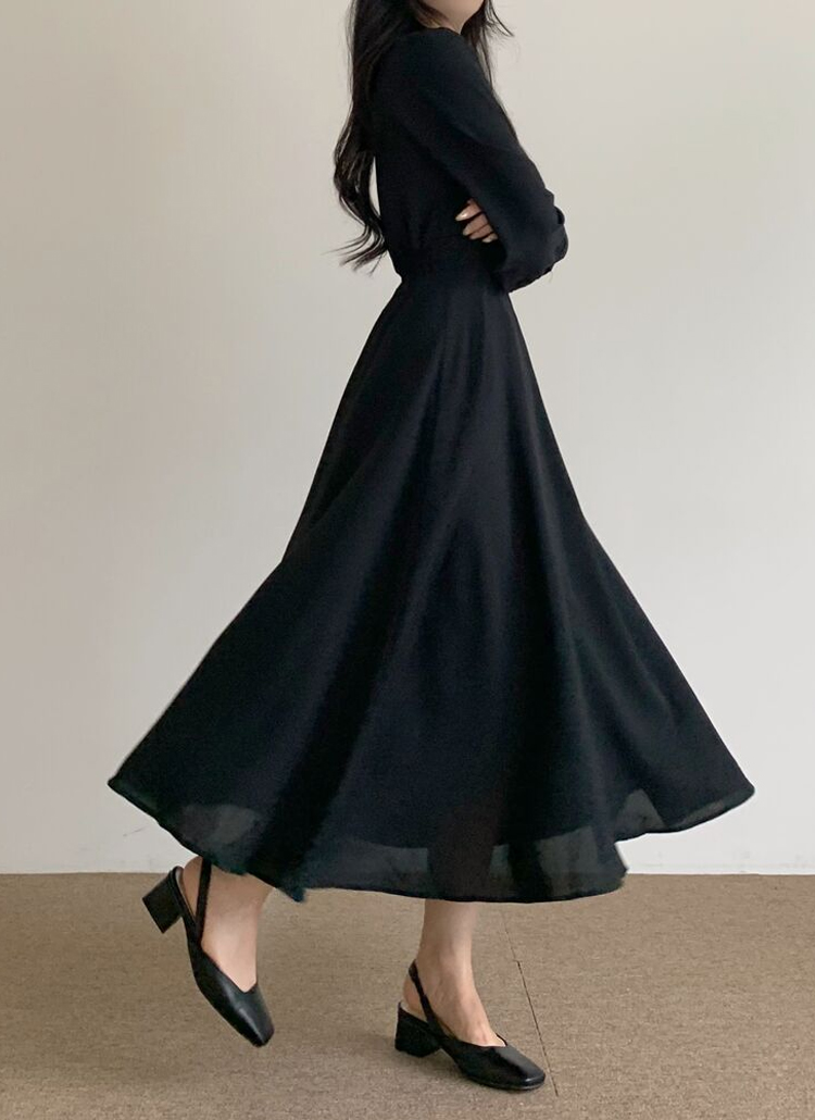 タッククロスフレアロングワンピース | レディースファッション通販