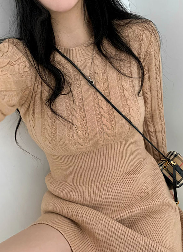 ケーブルニットミニワンピース レディースファッション通販 Dholic