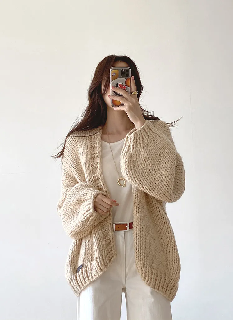 ウール混ハンドメイドカーディガン | レディースファッション通販 - DHOLIC 