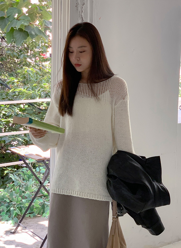 シアーポイントボートネックニット レディースファッション通販 Dholic シアーポイントボートネックニット レディースファッション通販 Dholic