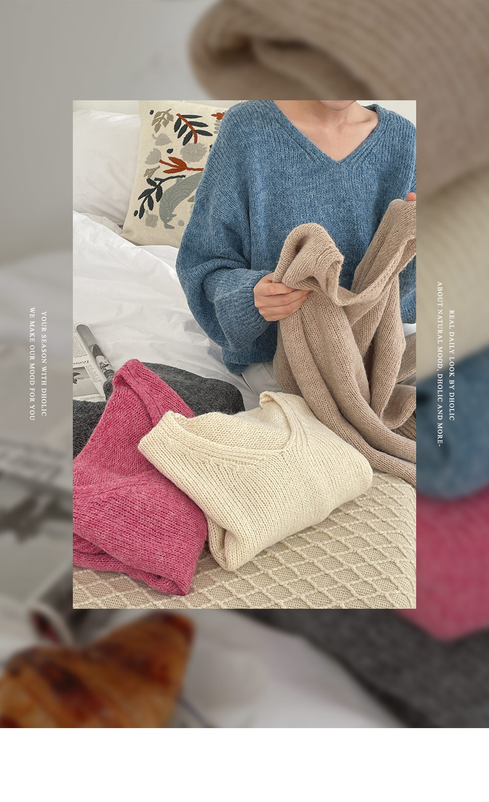 アルパカ混Vネックルーズニット | DHOLIC | 詳細画像3