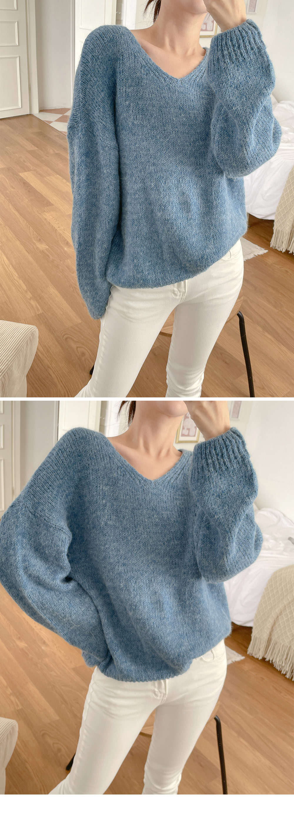 アルパカ混Vネックルーズニット | DHOLIC | 詳細画像21