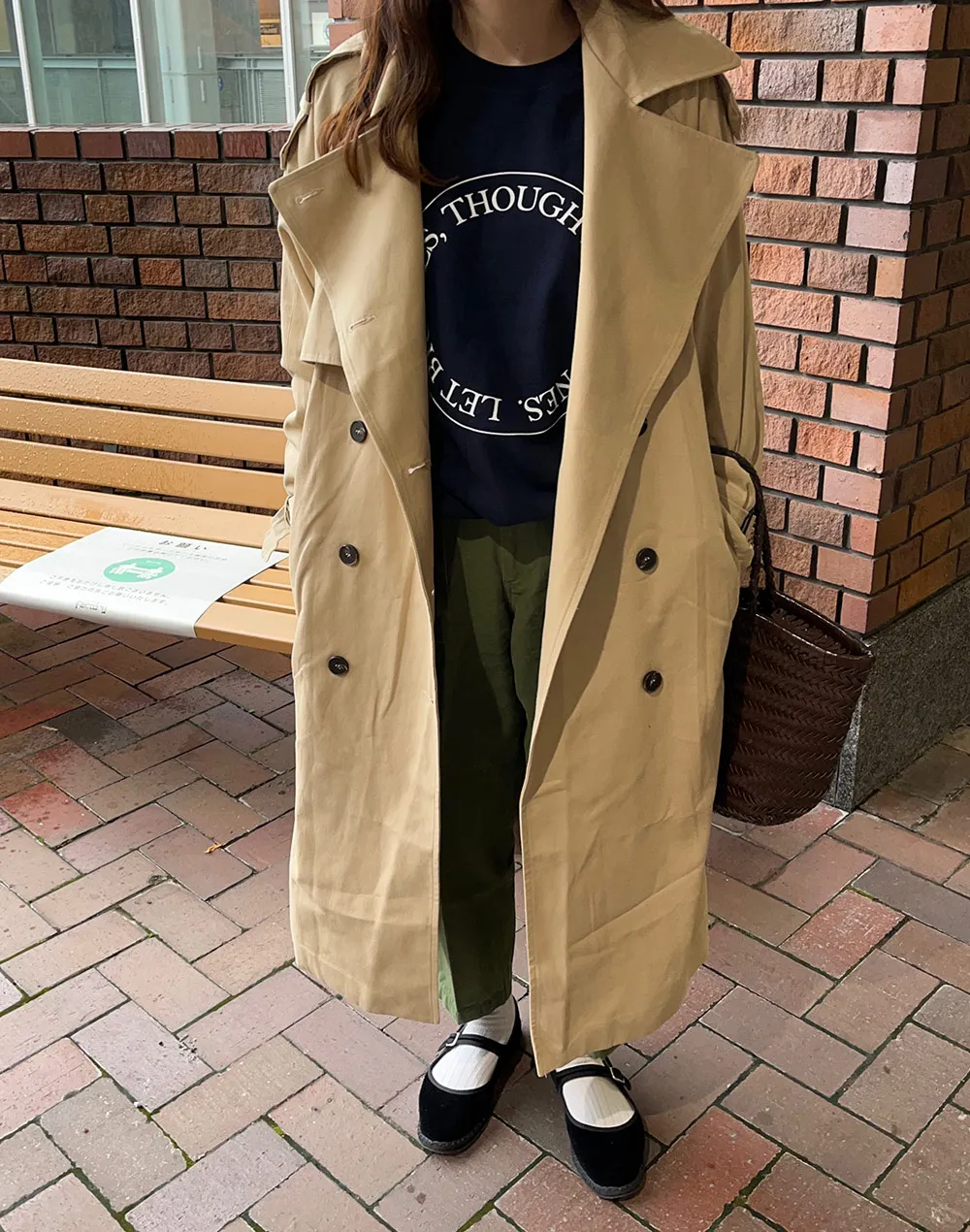 定価105,840円 フィグベル 2way トレンチコートsize わるい 40
