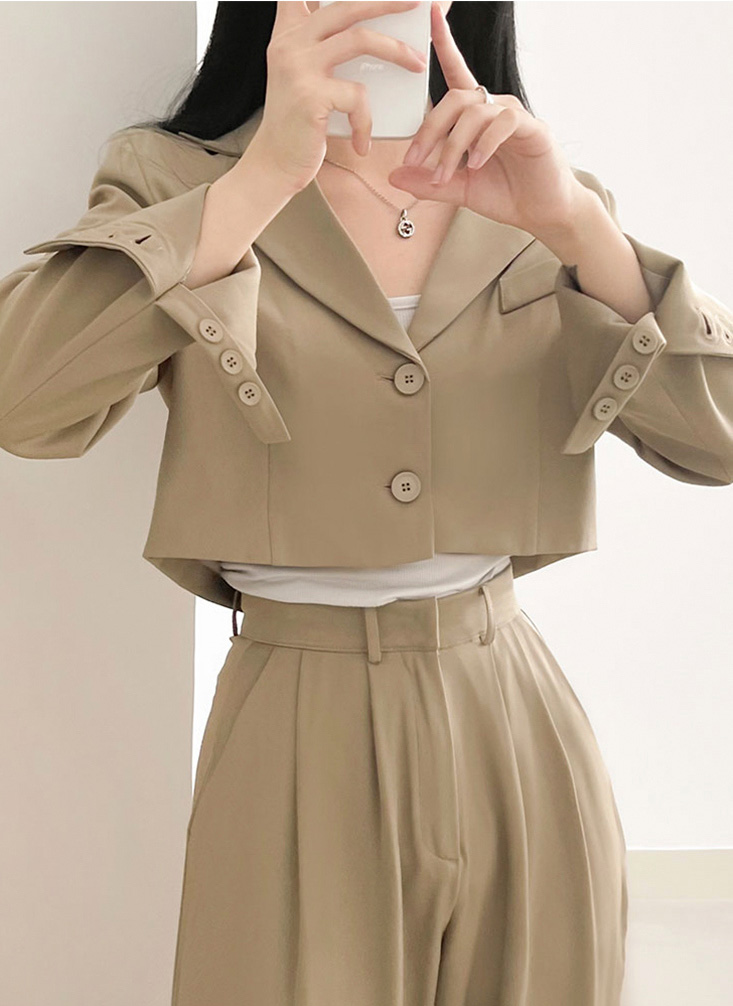 クロップドジャケット&2TYPEパンツSET | レディースファッション通販