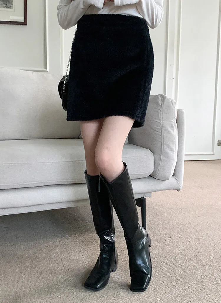 バックゴムフェイクファースカート | レディースファッション通販 - DHOLIC 