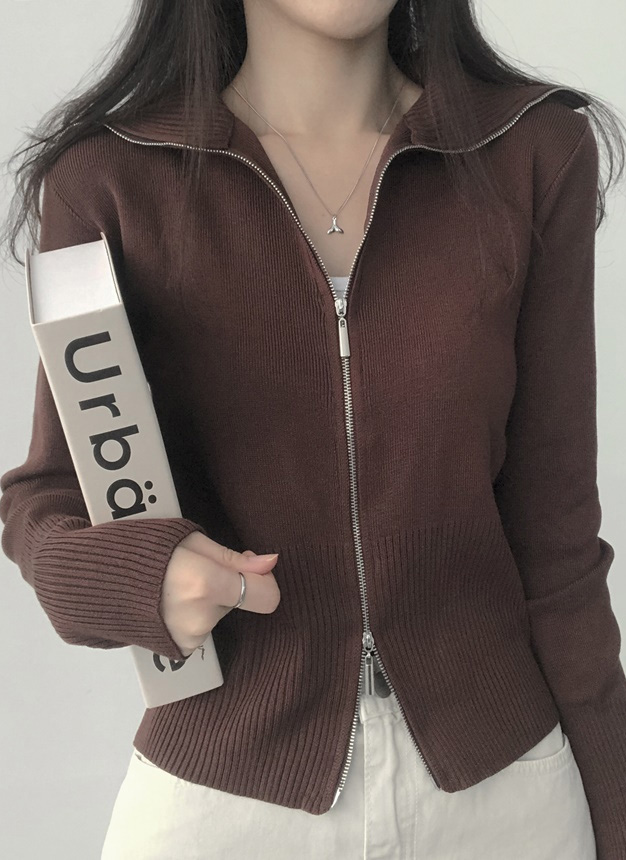 クロップドダブルジップカーディガン | レディースファッション