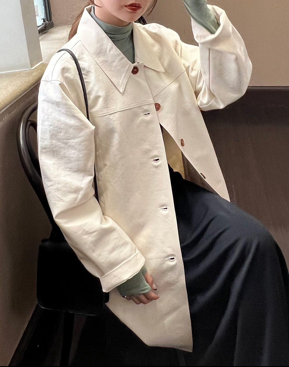 人気公式店 BENITO ノーカラーケープハンドメイドコート ノーカラー ...