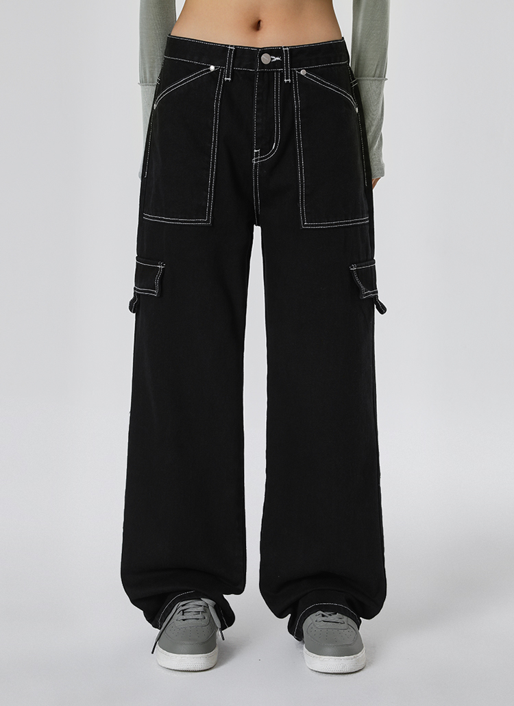 DND4DES*日本未入荷*ブラッシュシルエット ワイドパンツ UNISEX》Washed Nylon Side Line Prime-Wide Easy Pants