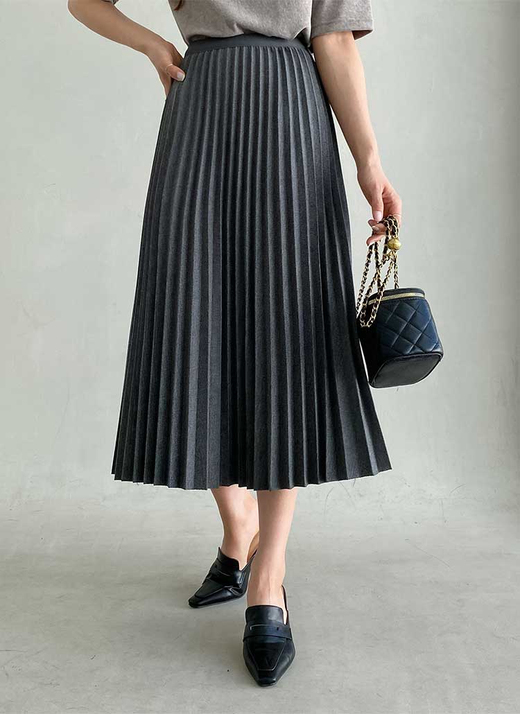 ウール混プリーツロングスカート | レディースファッション通販 - DHOLIC