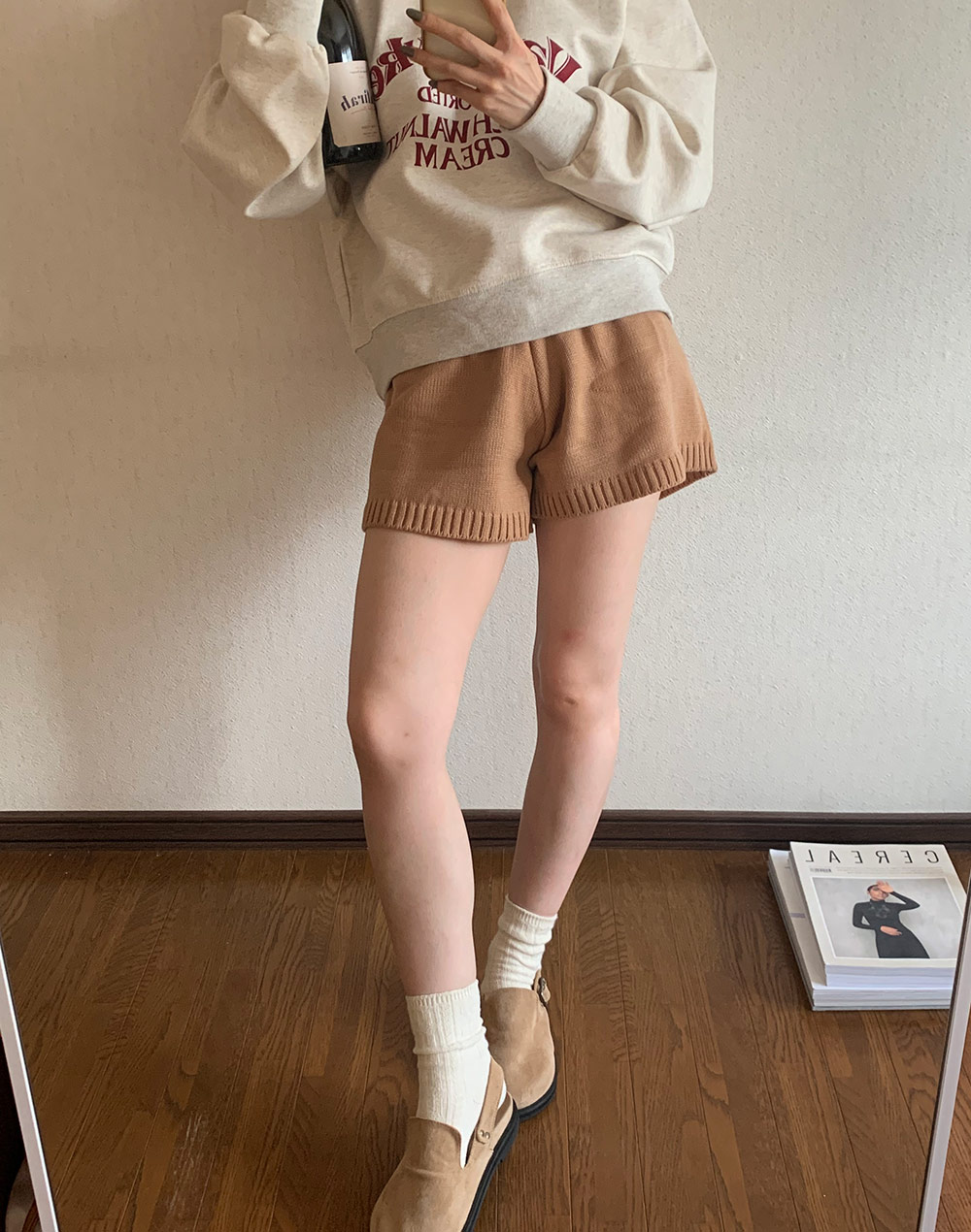 DIANTE ♡ ニットショートパンツ セール】【S/M/Lサイズ展開】【裏地付き】ニットショートパンツ