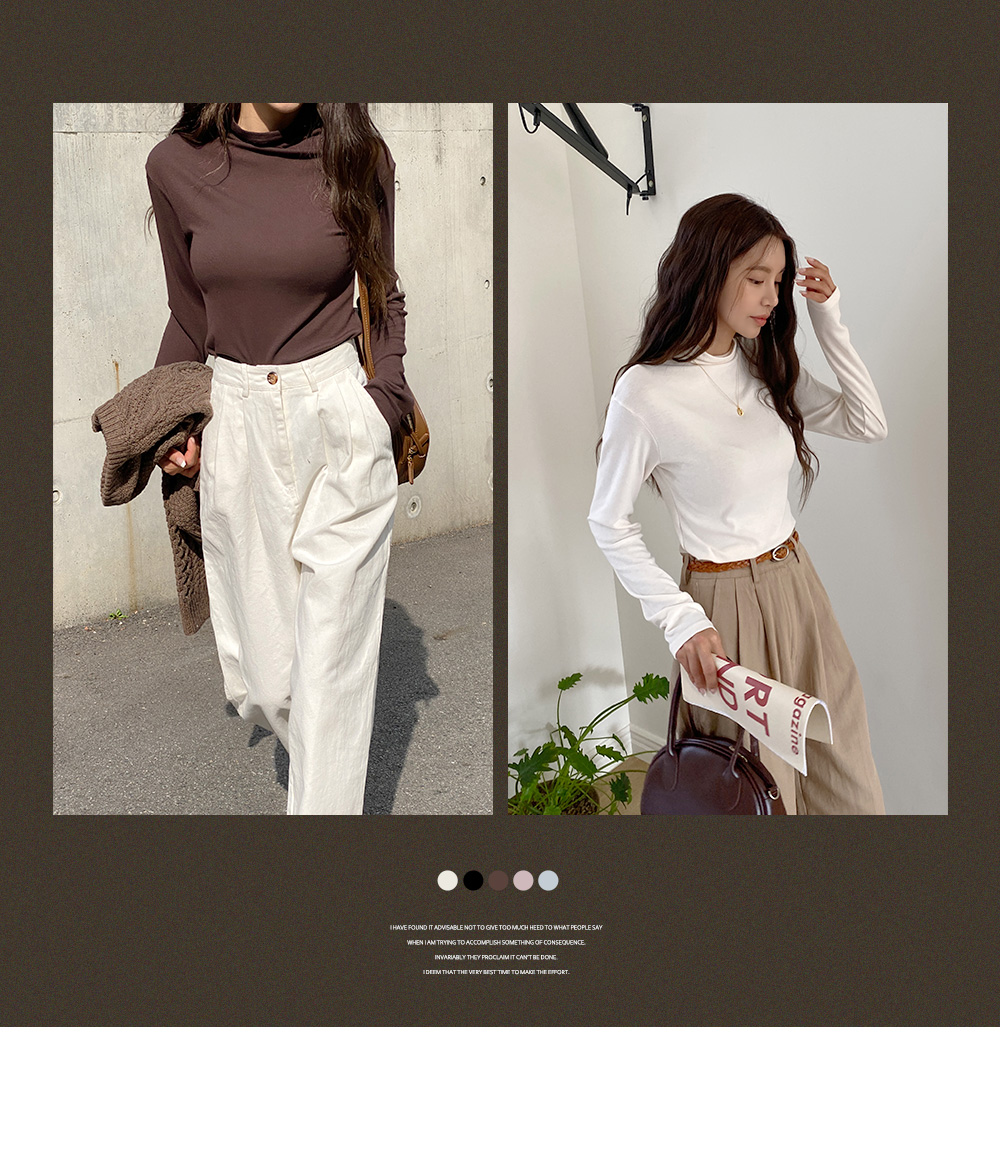 ハーフネック長袖Tシャツ | DHOLIC | 詳細画像2