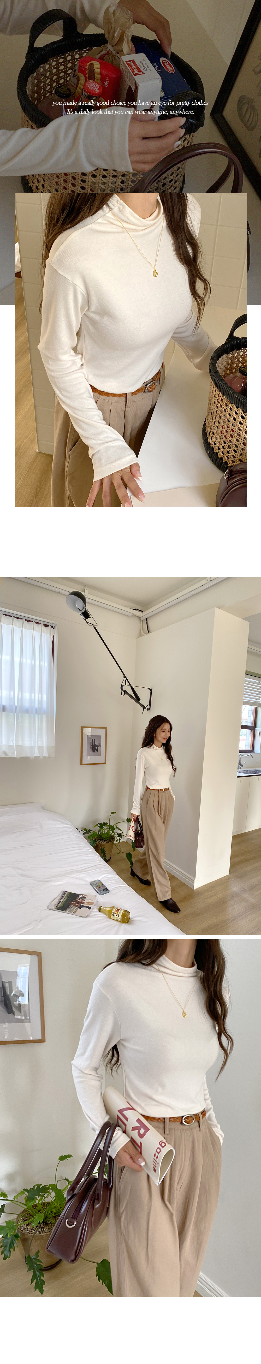 ハーフネック長袖Tシャツ | DHOLIC | 詳細画像5