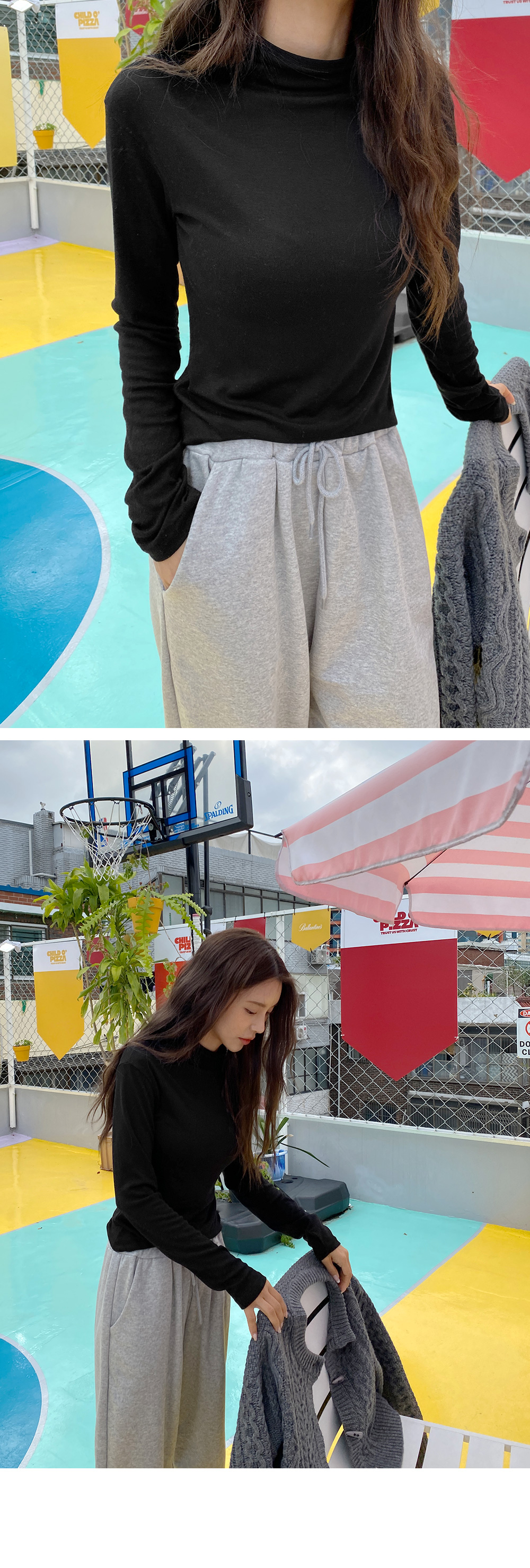 ハーフネック長袖Tシャツ | DHOLIC | 詳細画像12