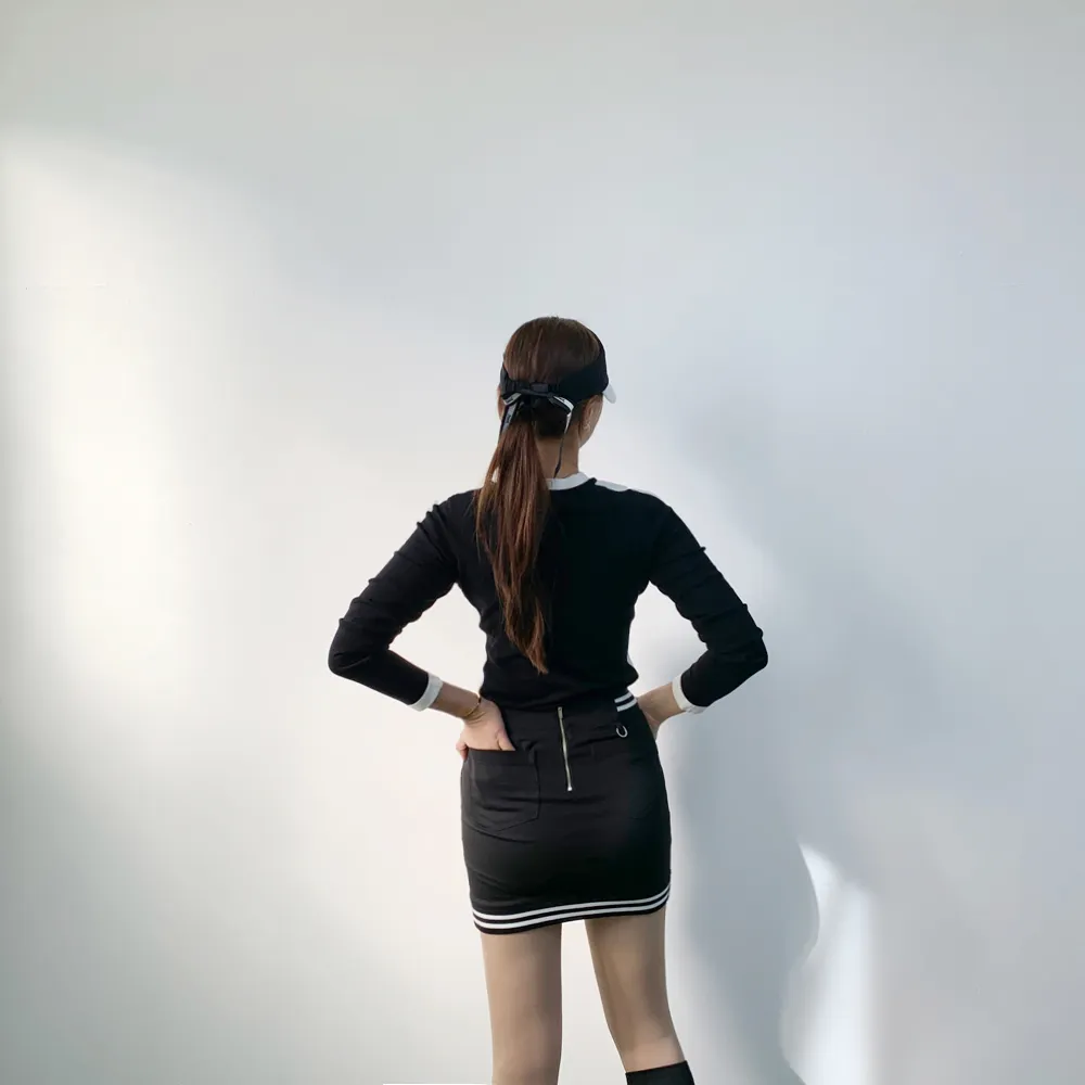 配色ラインサイドゴムミニスカートパンツ | voer | 詳細画像25