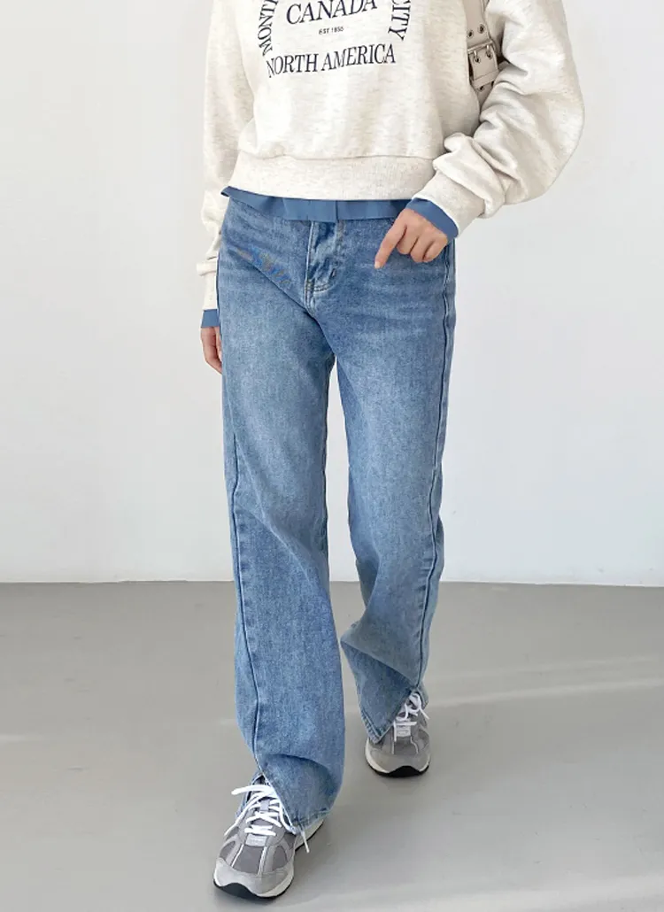 スリットヘムストレートデニムパンツ | greyraise | 詳細画像1