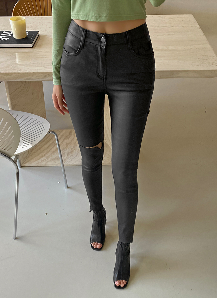 ダメージブラックスキニーデニムパンツ レディースファッション通販 Dholic 公式