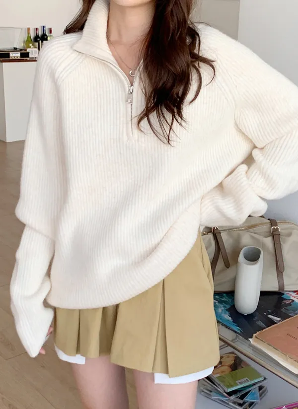 ジップネックオーバーニット | 66girls | 詳細画像1