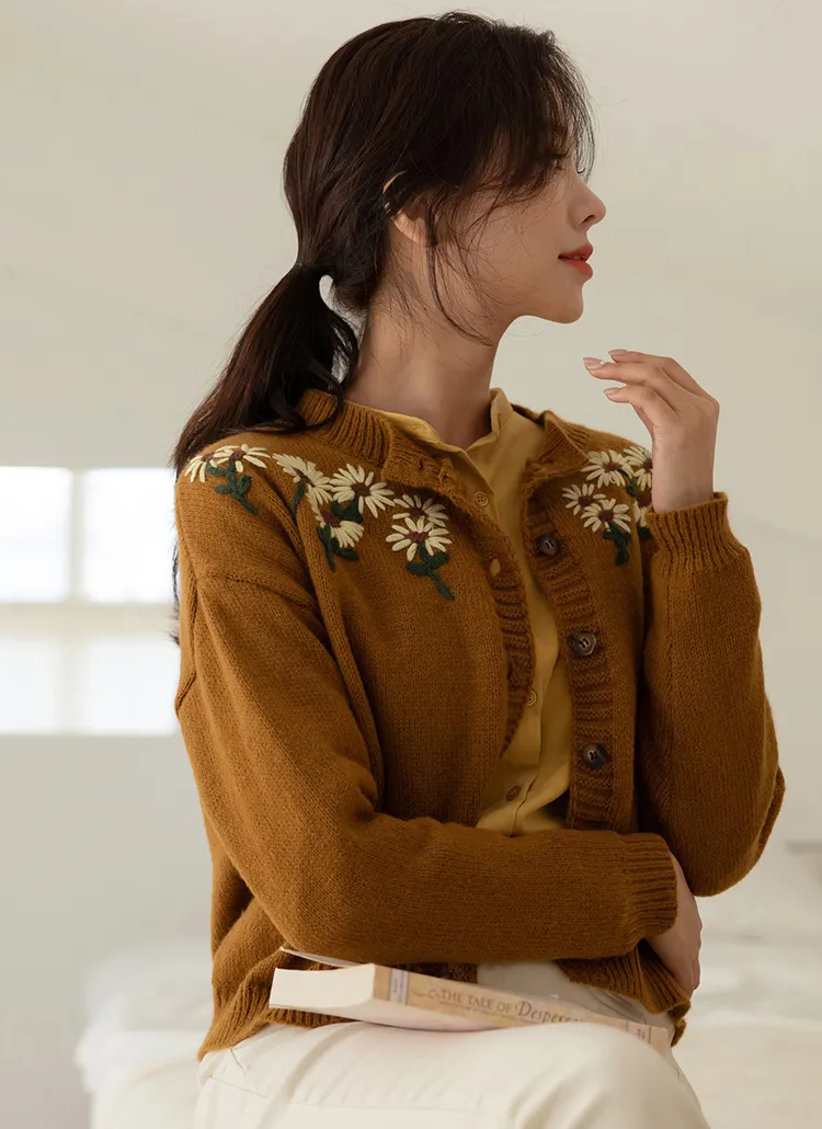 フラワー刺繍カーディガン | レディースファッション通販 - DHOLIC 