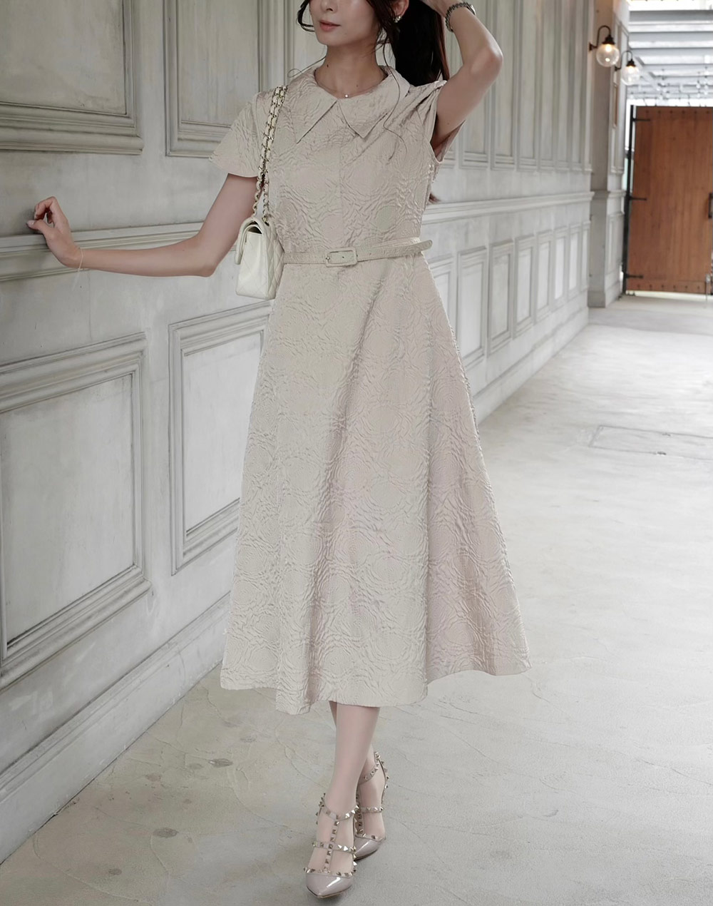 ワンピース Lin ne Quittez pas(ヌキテパ)｜COTTON JACQUARD LILY プリント