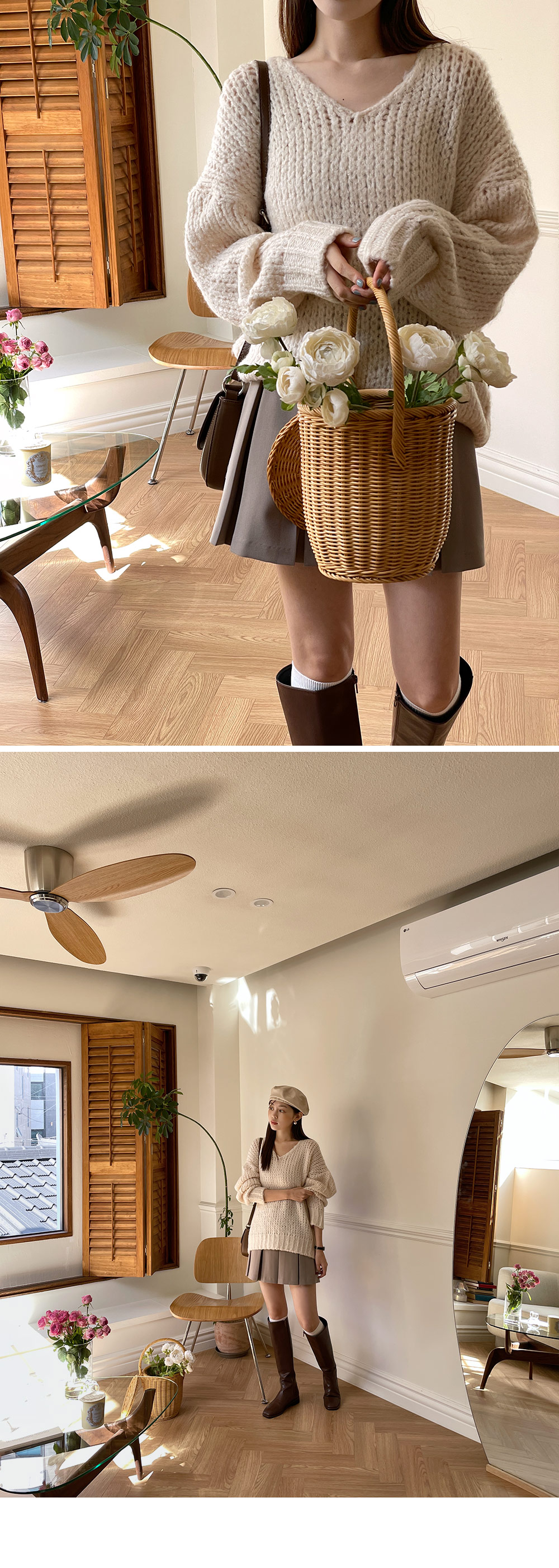 ウール混Vネックルーズニット | DHOLIC | 詳細画像5