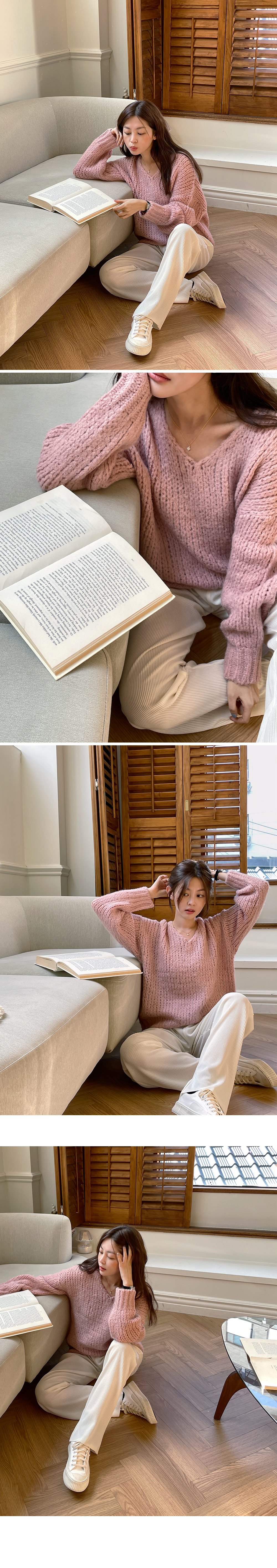 ウール混Vネックルーズニット | DHOLIC | 詳細画像10