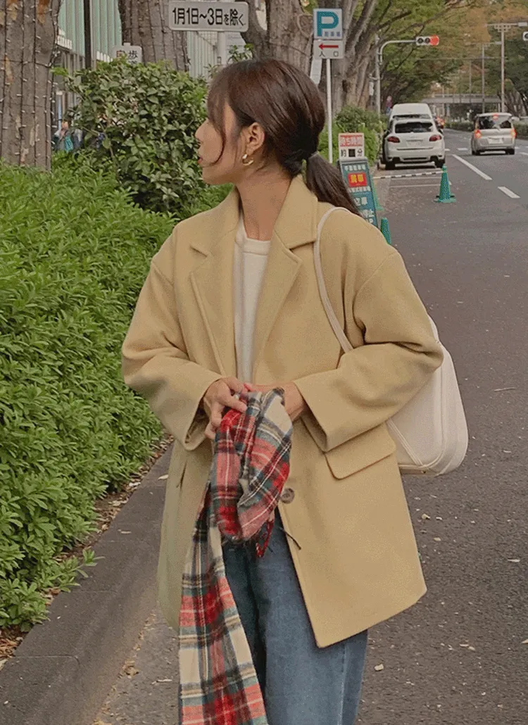 テーラードカラーウール混ジャケット | hotping | 詳細画像1