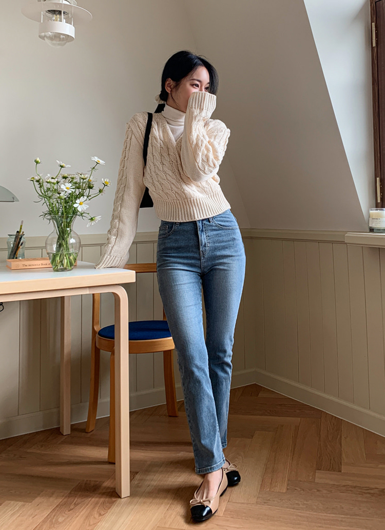 ストレート ウォッシュ デニムパンツ r-3630 ケミカルウォッシュ/ヴィンテージウォッシュ ドレープデニム