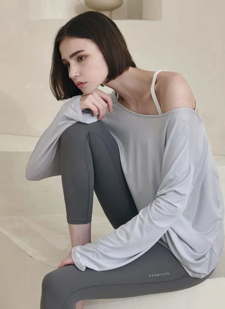 バックツイストクロスTシャツ(Mauve gray) | DEVIWEAR | 詳細画像1