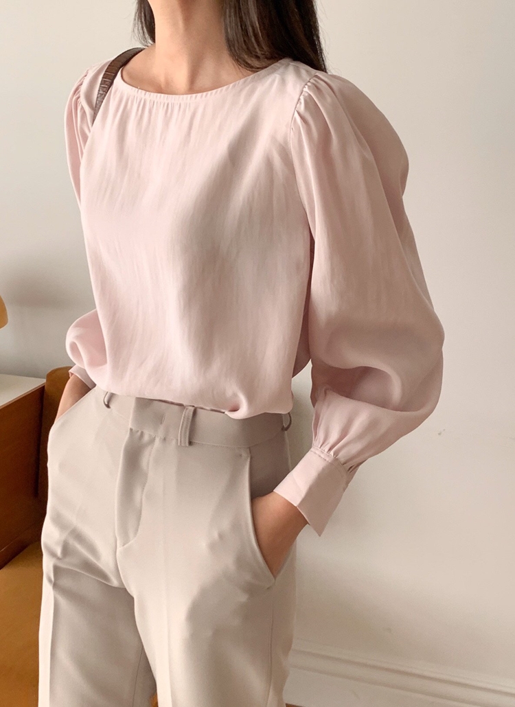 BEIGE 配色カラーロングパフスリーブブラウス サイズ2 BEIGE，｜ベイジ 