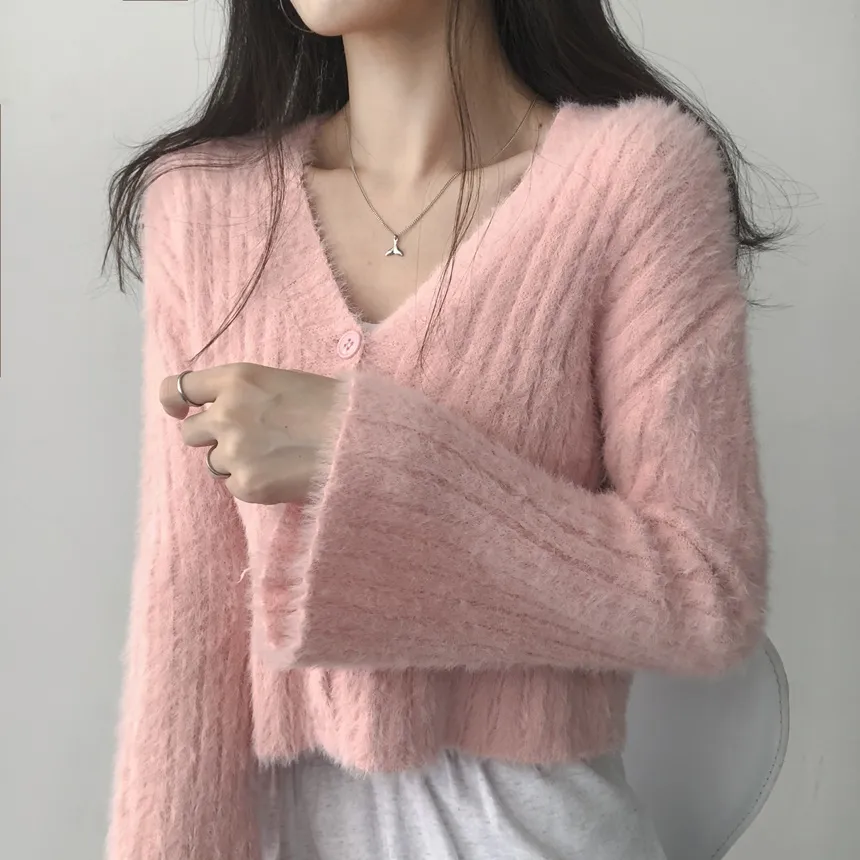 D.A.D クロップドニットカーディガン 最高 cn57972545.jpg