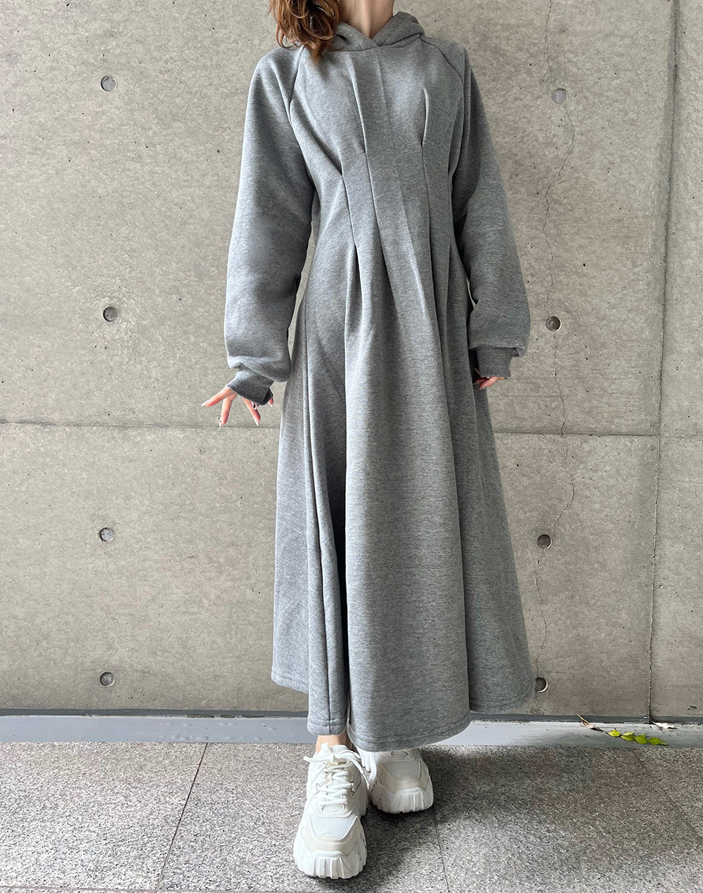 裏起毛ウエストタックパーカーワンピース | 詳細画像6