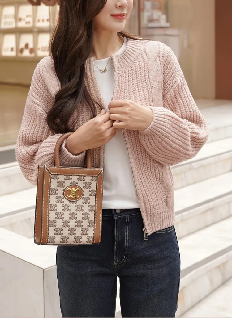 ケーブルニットジップカーディガン | レディースファッション通販 - DHOLIC 