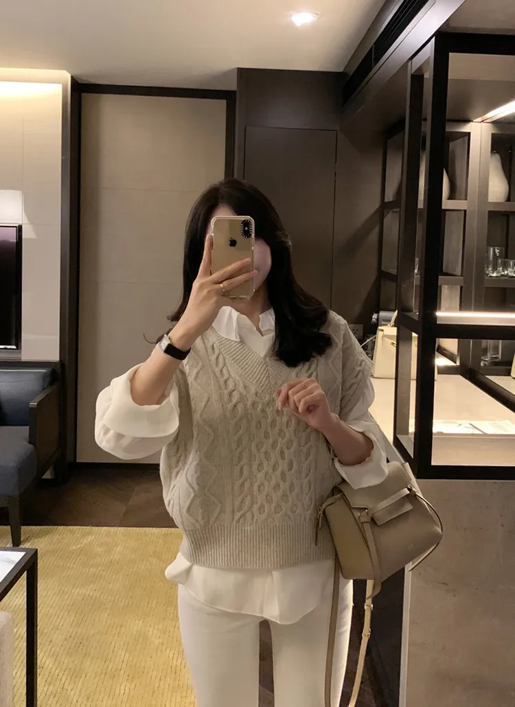 アラン編みニットベスト | citynwoman | 詳細画像1
