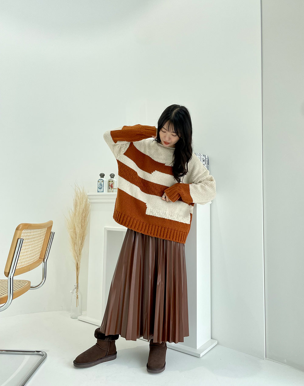 フェイクレザープリーツスカート | レディースファッション通販 - DHOLIC