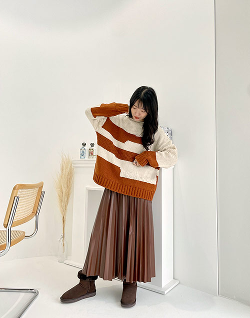 フェイクレザープリーツスカート | レディースファッション通販 - DHOLIC