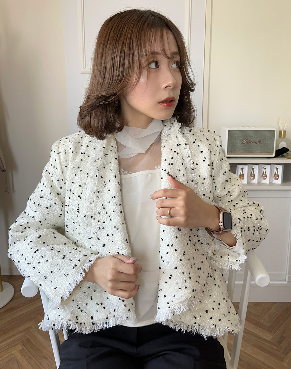 ドットツイードジャケット | レディースファッション通販 - DHOLIC