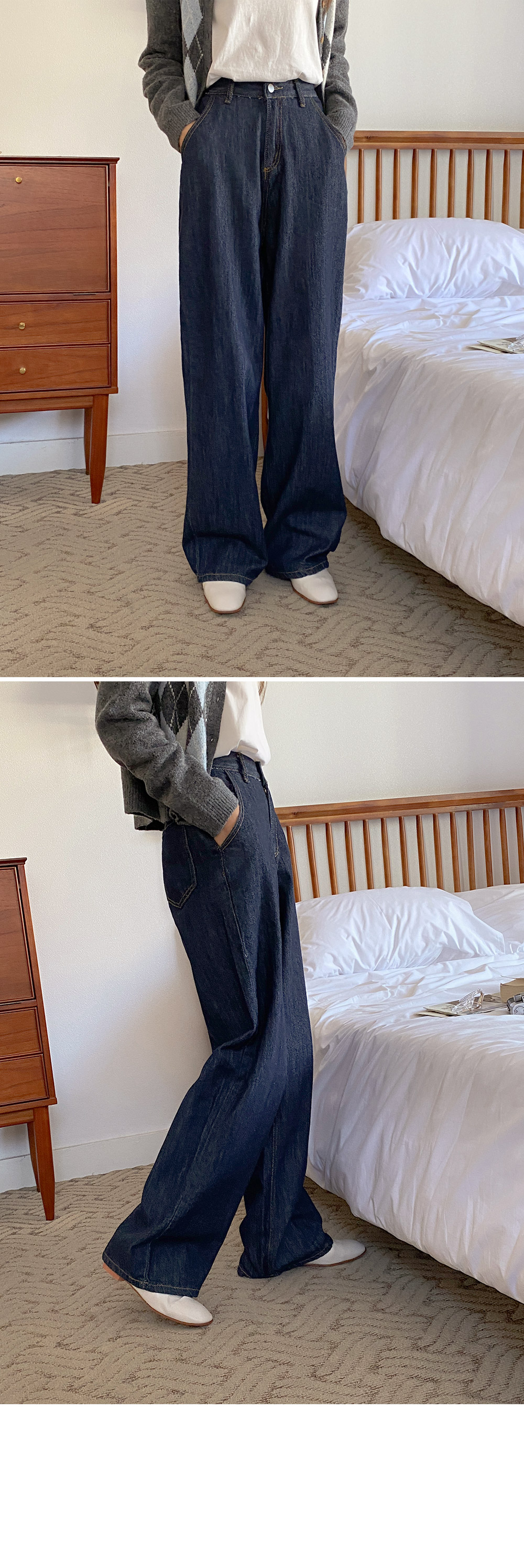 コットンワイドデニムパンツ | DHOLIC | 詳細画像3