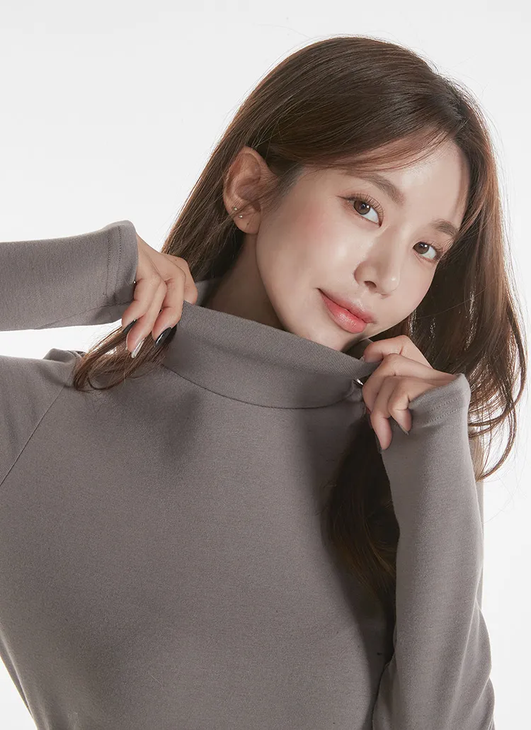 テンセル混ハーフネックTシャツ | DHOLIC | 詳細画像1