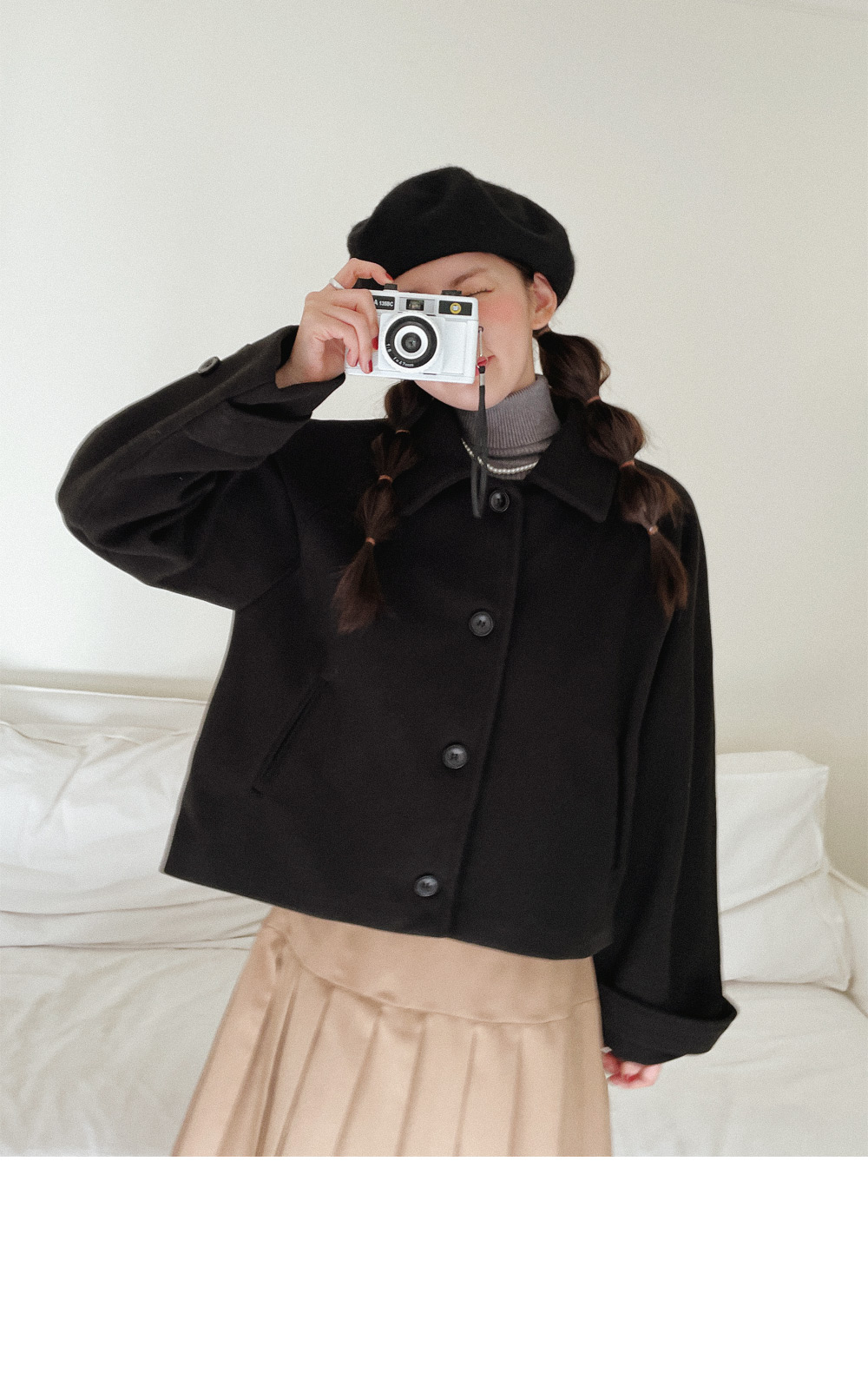 カラーシングルクロップドジャケット | DHOLIC | 詳細画像9