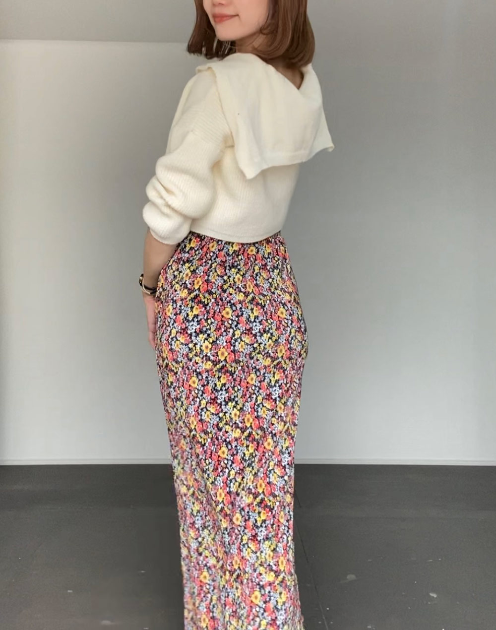 ヴィンテージ花柄マーメイドスカート | レディースファッション通販