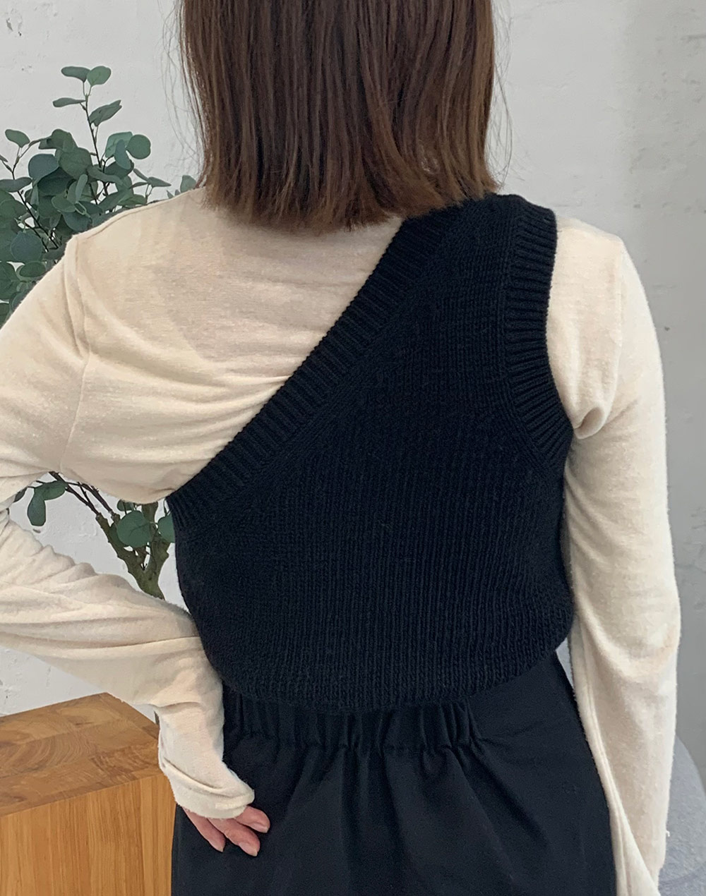 ワンショルダーニットベスト | レディースファッション通販 - DHOLIC