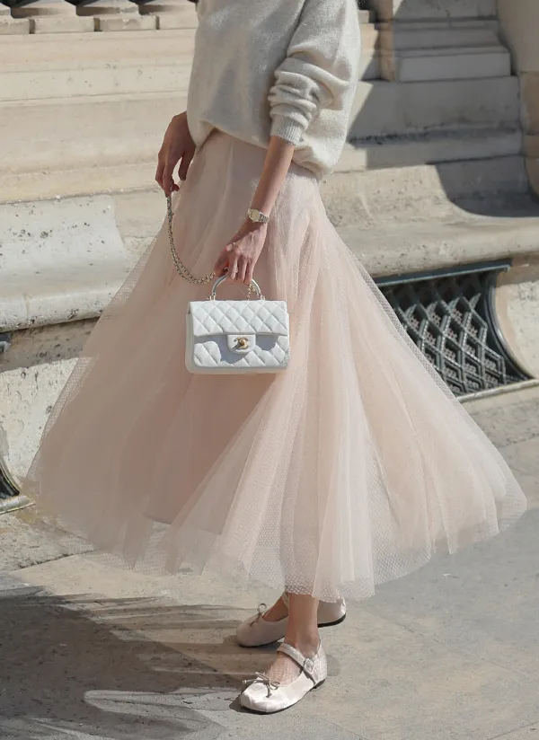 ドットチュールフレアスカート | レディースファッション通販 - DHOLIC 