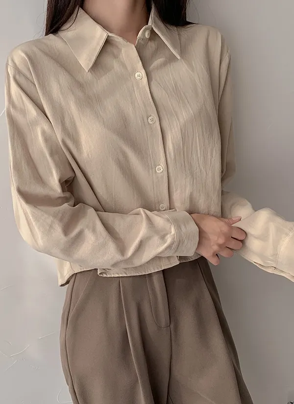 起毛クロップド丈シャツ | qnigirls | 詳細画像1