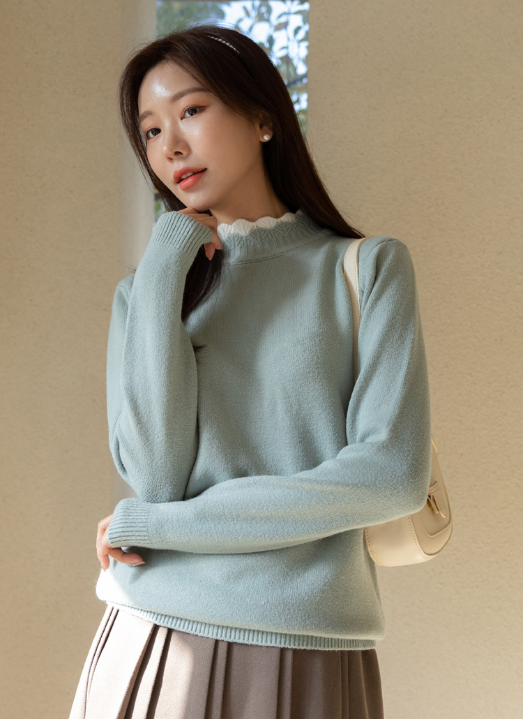 極美品♡ルネ♡スカラップニット クロシェ風 スカラップ ニット プルオーバー