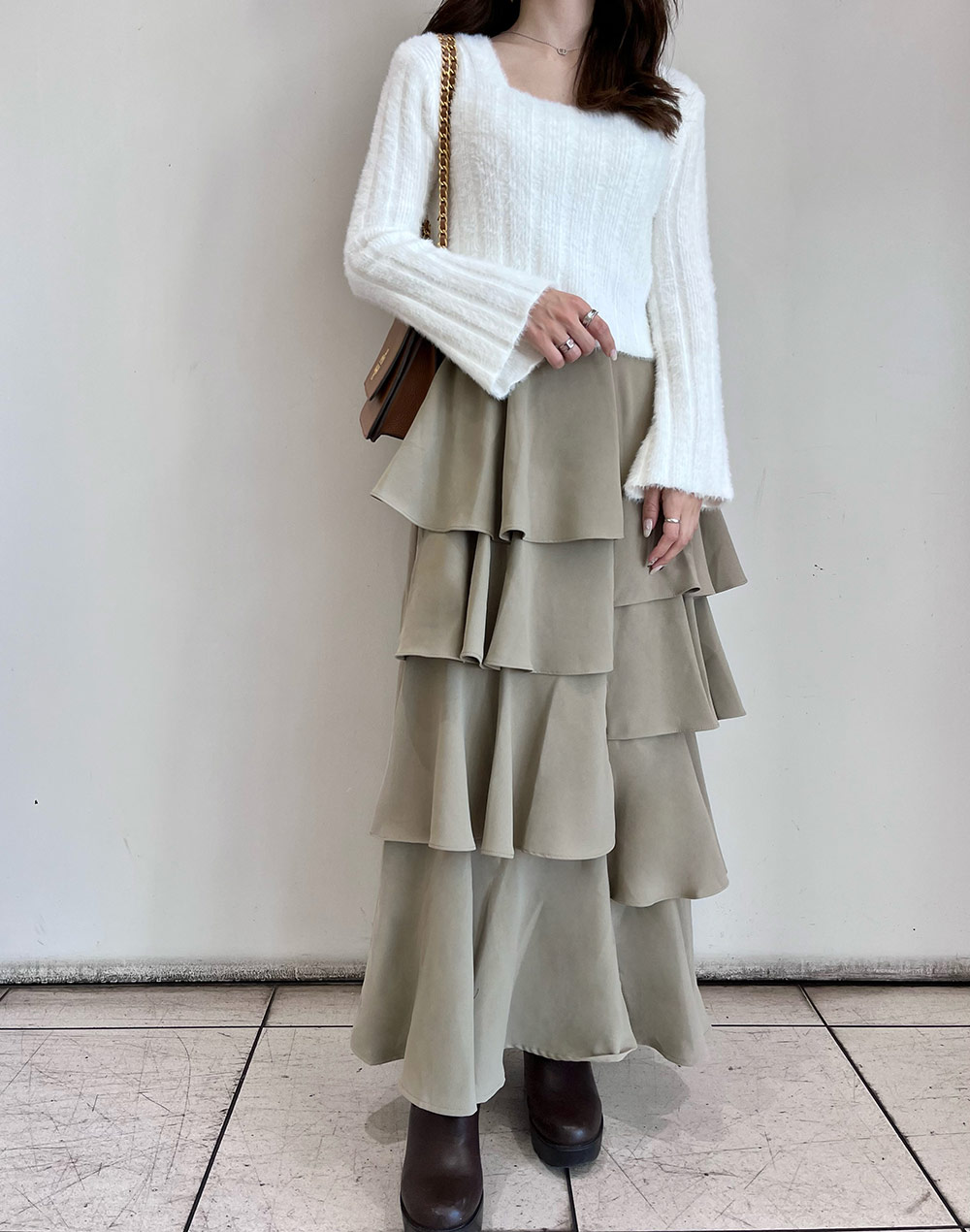 アシンメトリーティアードスカート | レディースファッション