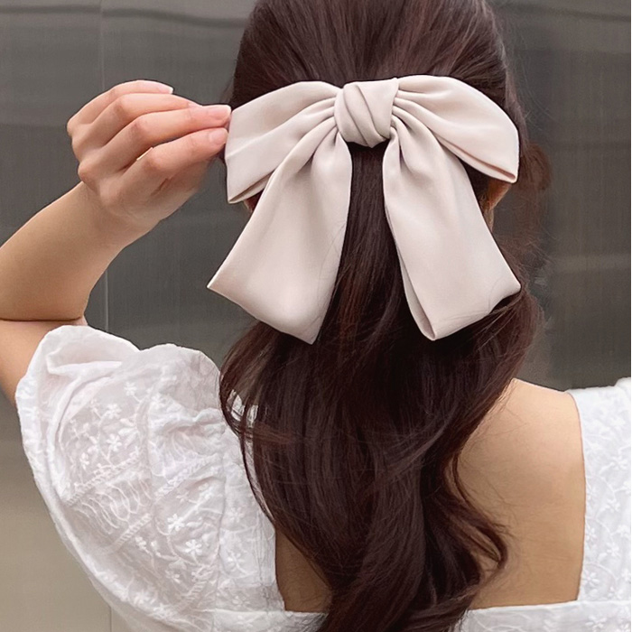 サテンビッグリボンバレッタ | レディースファッション通販 - DHOLIC
