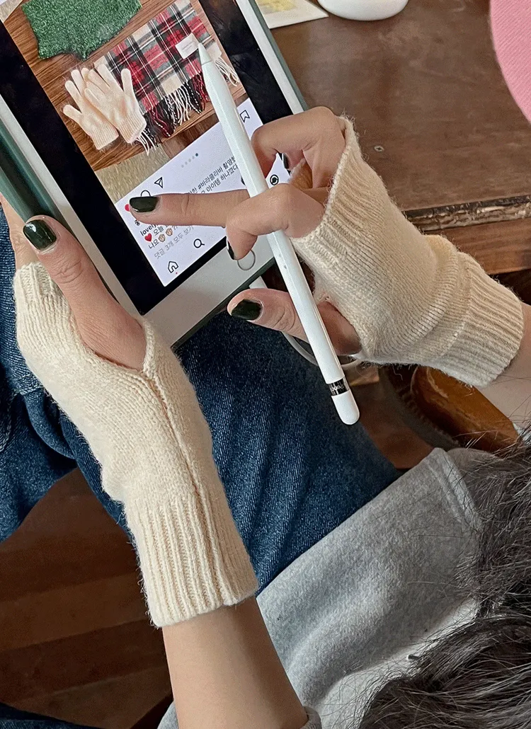 ウール混ショートアームウォーマー | hotping | 詳細画像1